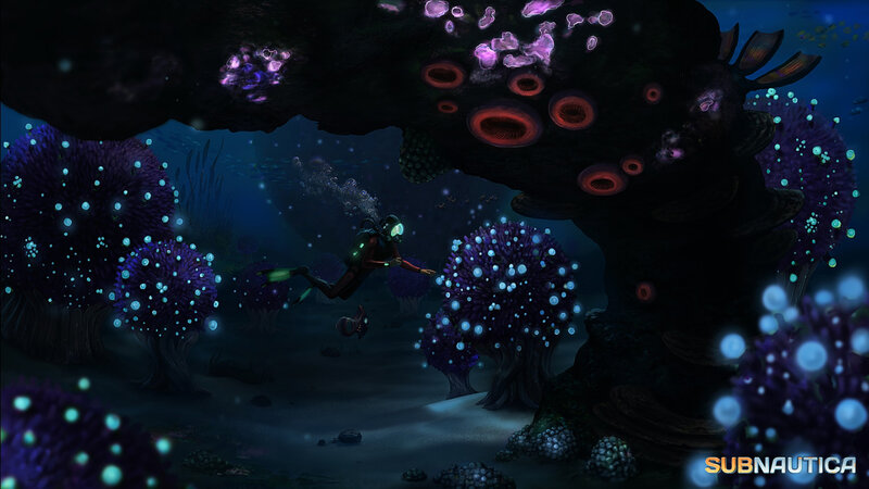 Diver in Underwater Cave — Purple