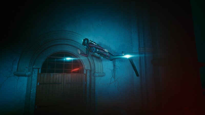 Diver in Underwater Structure