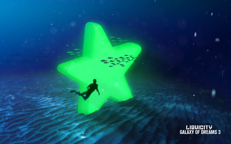Diver Near Glowing Star