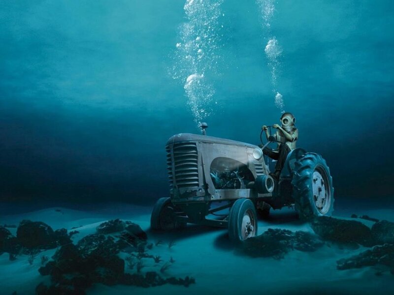 Diver on Tractor