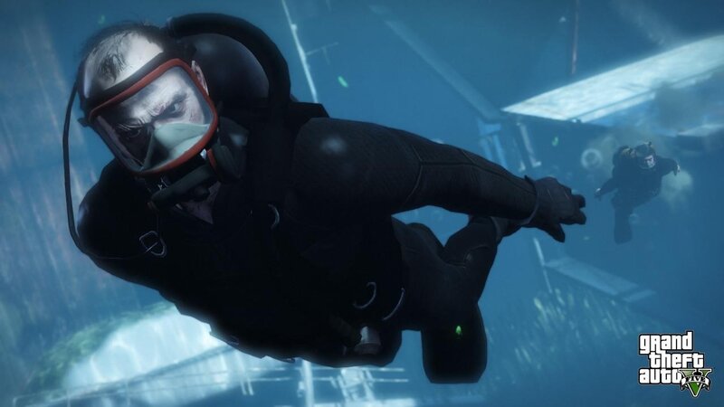 Diver Underwater — Blue, Tense
