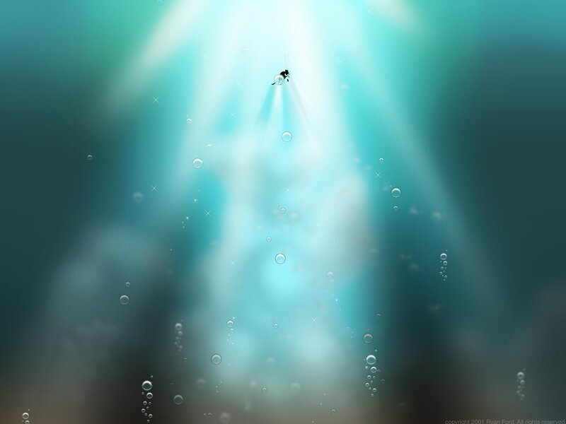 Diver Underwater — Blue