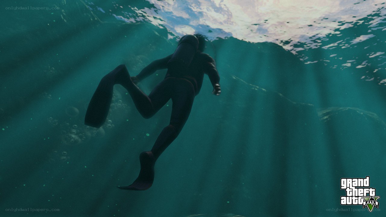 diver underwater in game