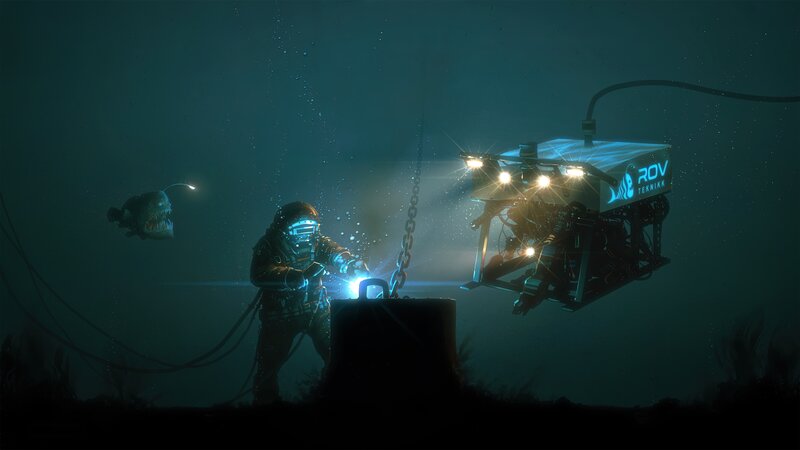 Diver Welding Underwater