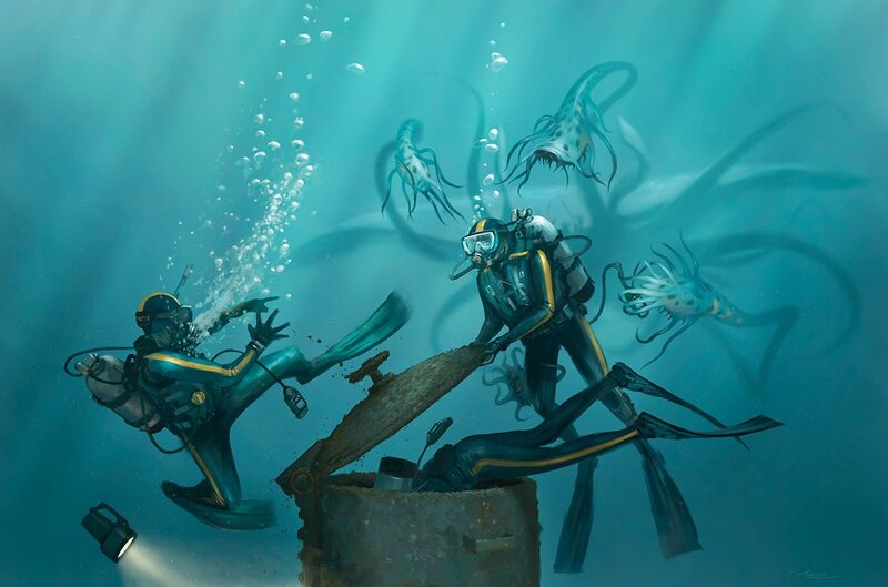 Divers encounter sea monsters