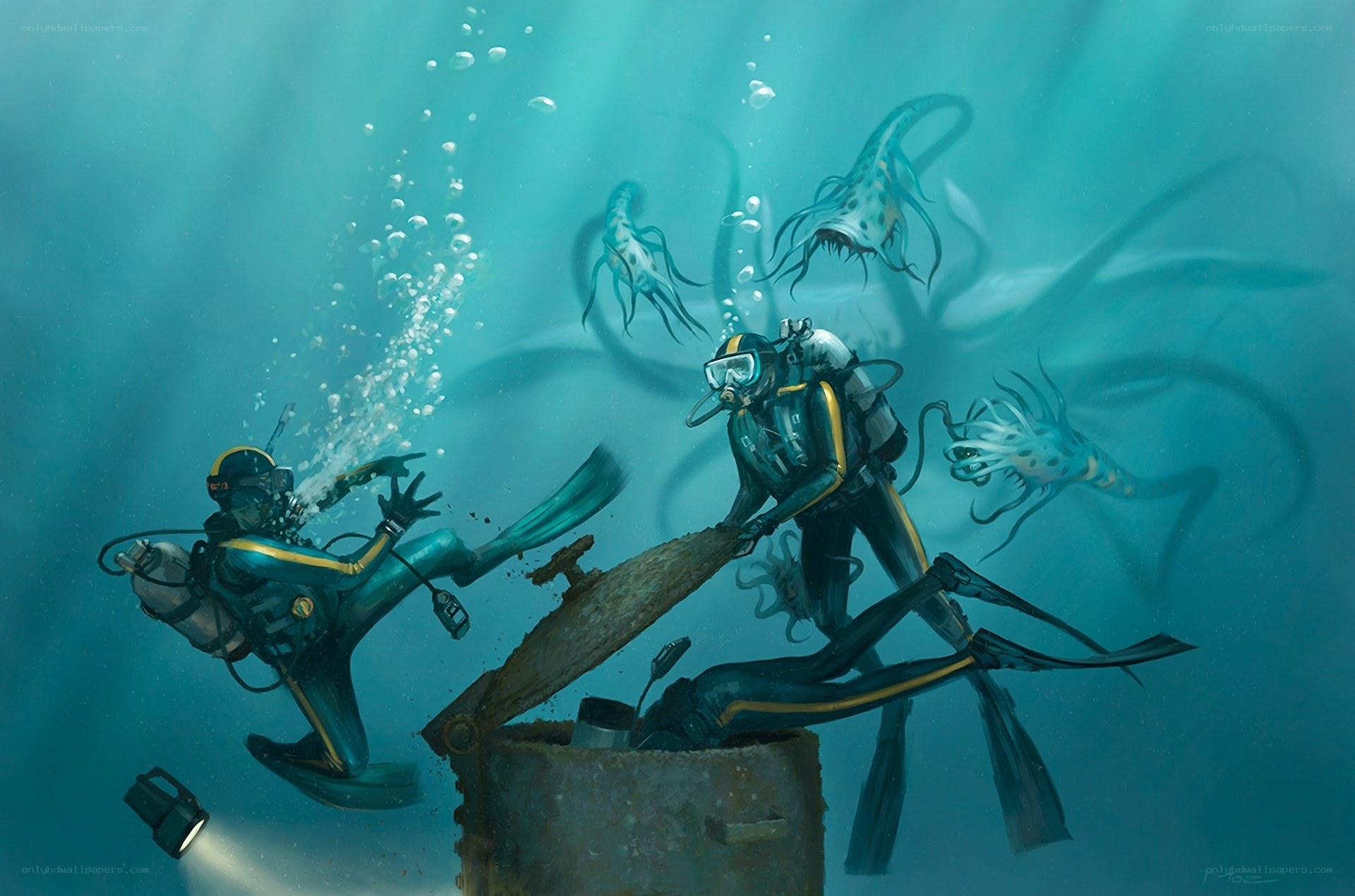 Divers encounter sea monsters