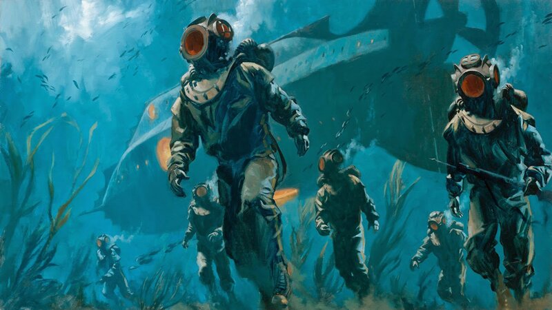 Divers in Deep Sea