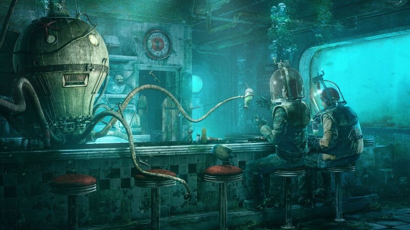 Divers in Underwater Bar