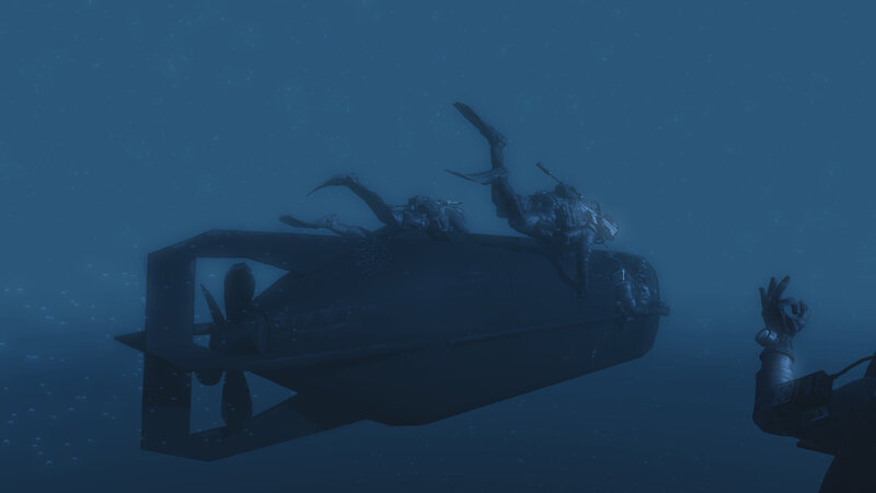 Divers with Submarine
