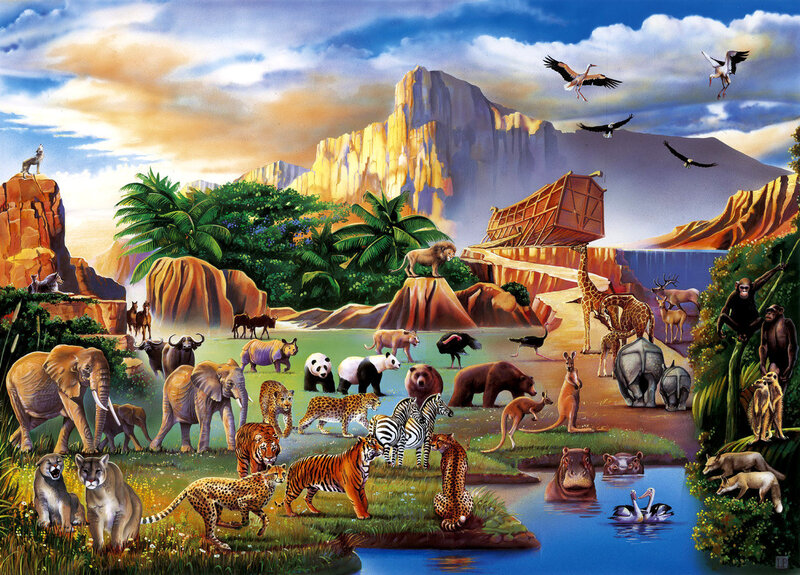 Diverse Animals in Landscape