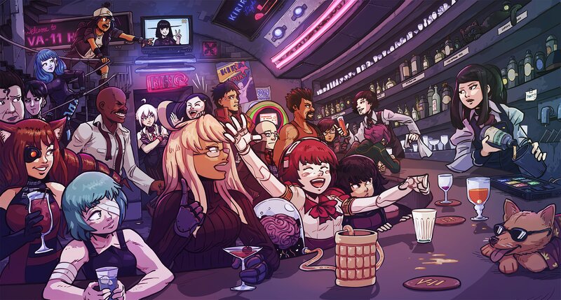 Diverse Characters in Bar