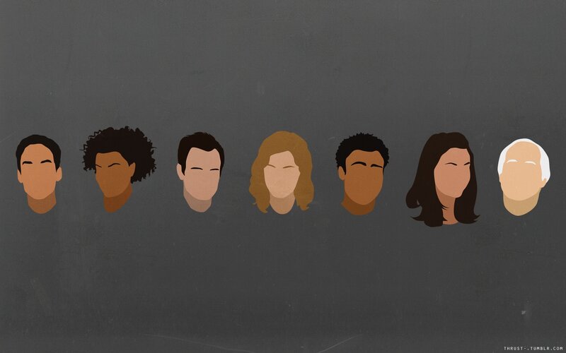 diverse faces in a row