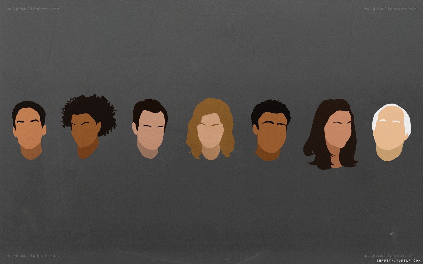 diverse faces in a row