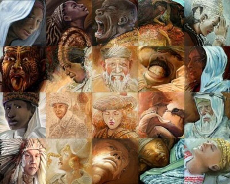 diverse human faces collage