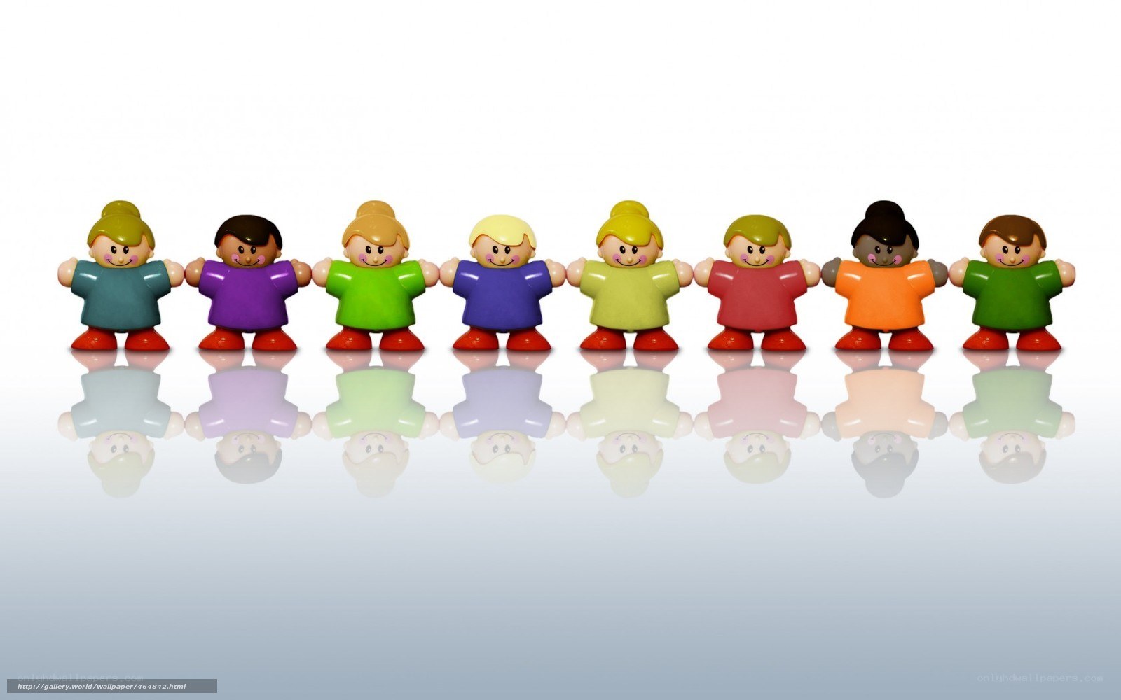 diverse toy figures holding hands