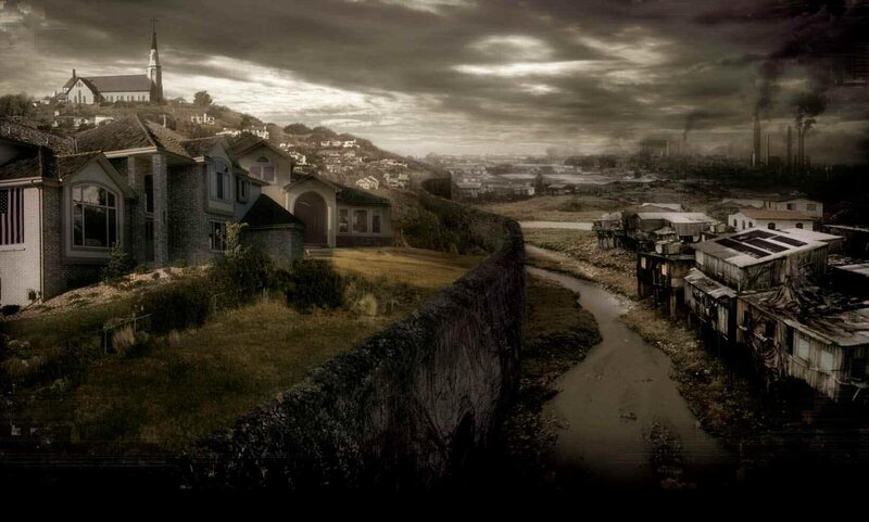Divided Town Landscape — Brown