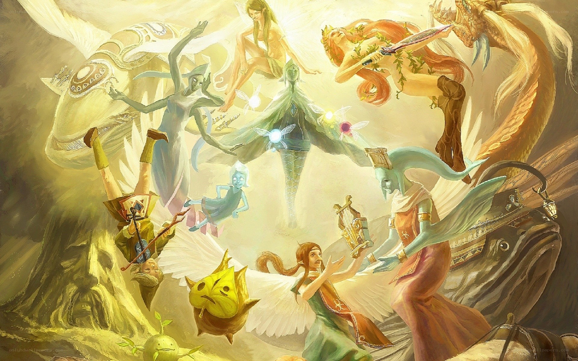 divine beings in a celestial gathering