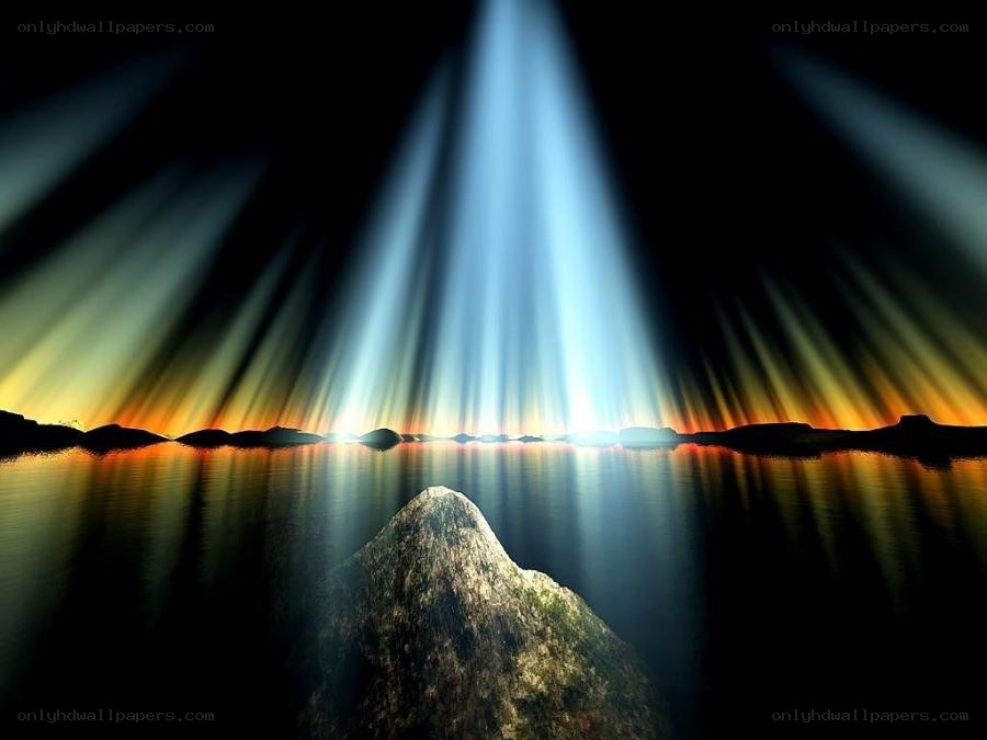 Divine light over water