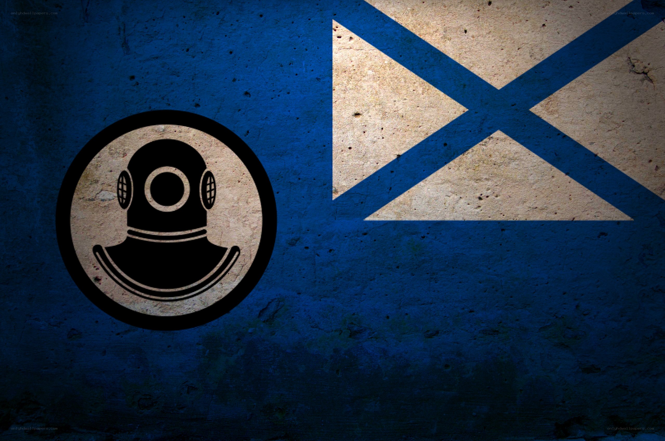 diving helmet on flag