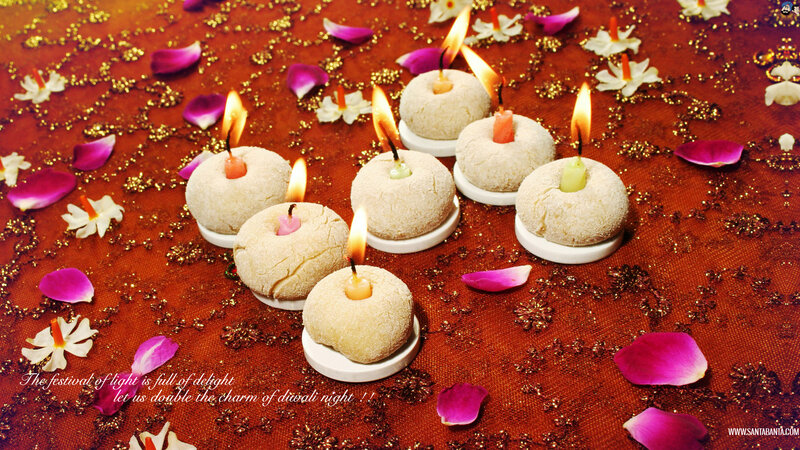 Diwali Candles on Fabric