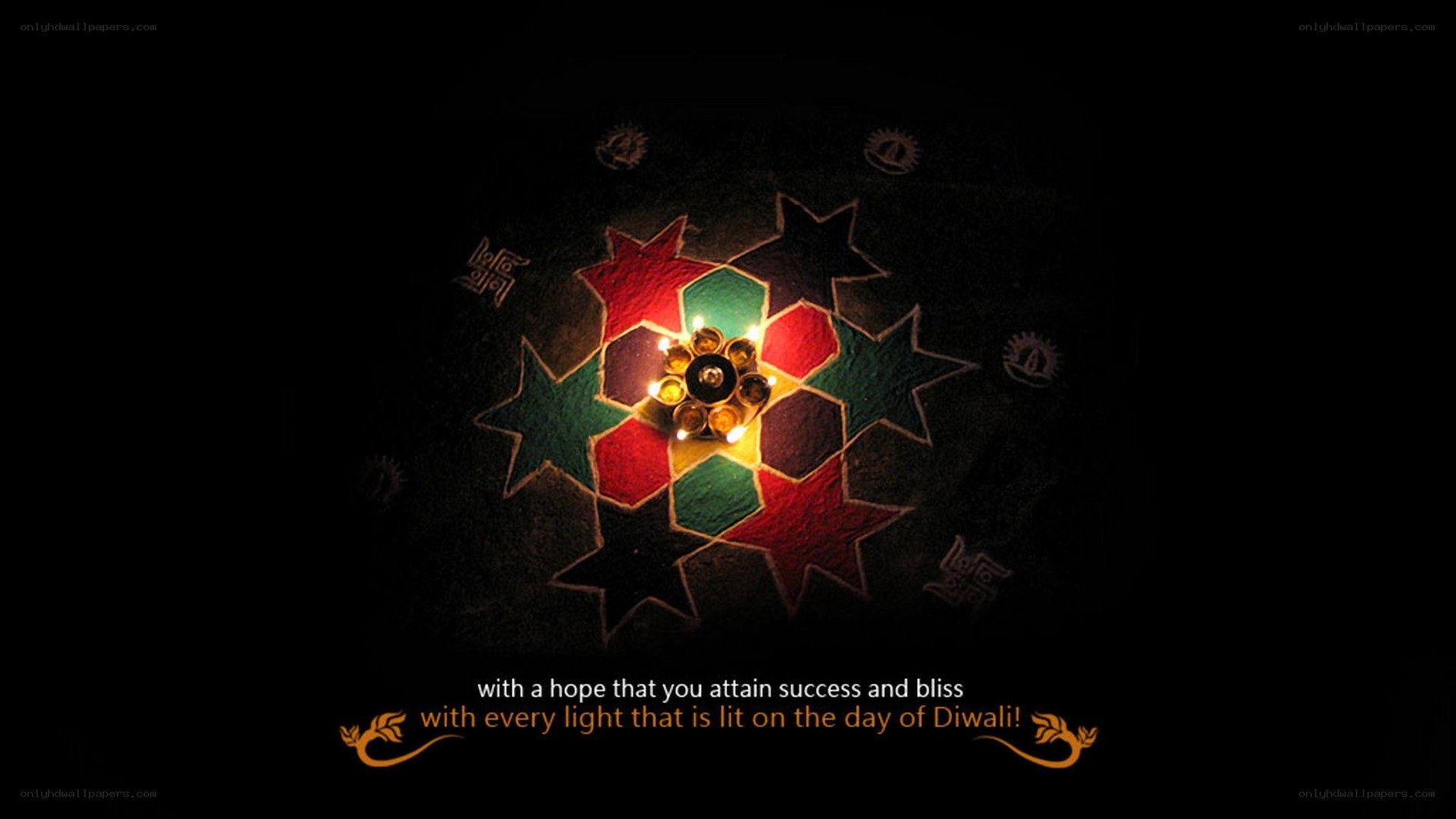 Diwali rangoli with diya