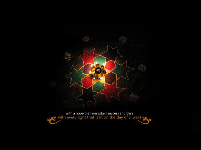 Diwali rangoli with message