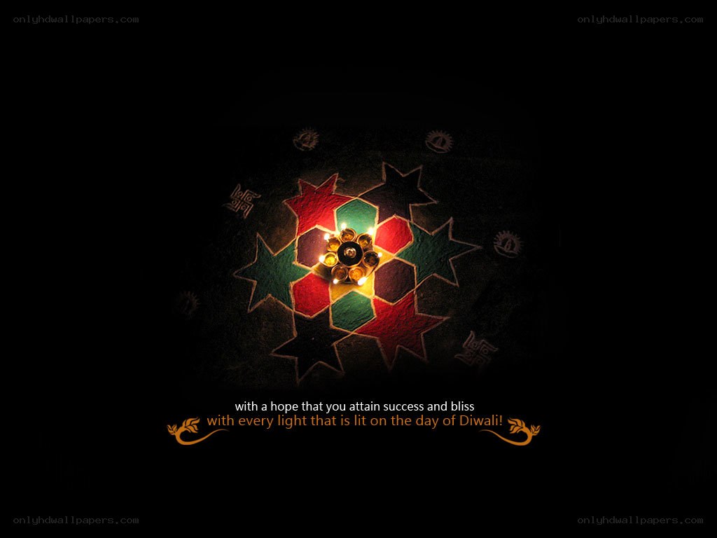 Diwali rangoli with message