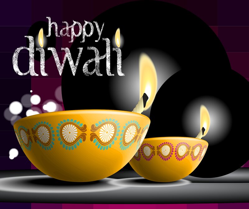 Diyas with Flames