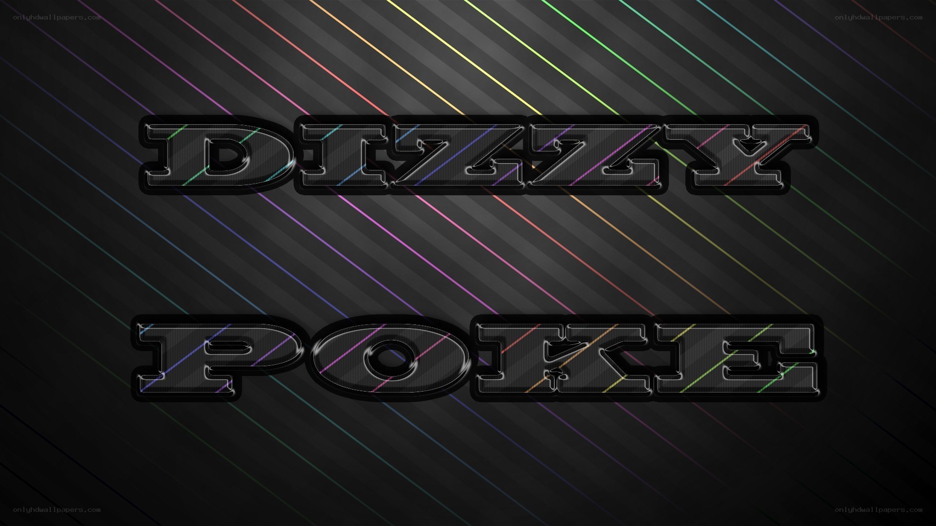 Dizzy Poke text on colorful background