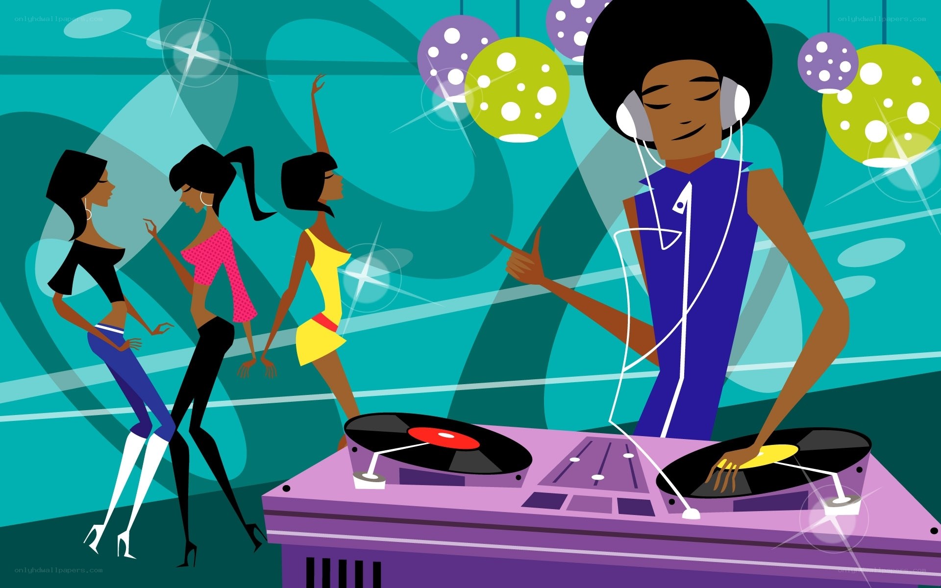 DJ at a disco party