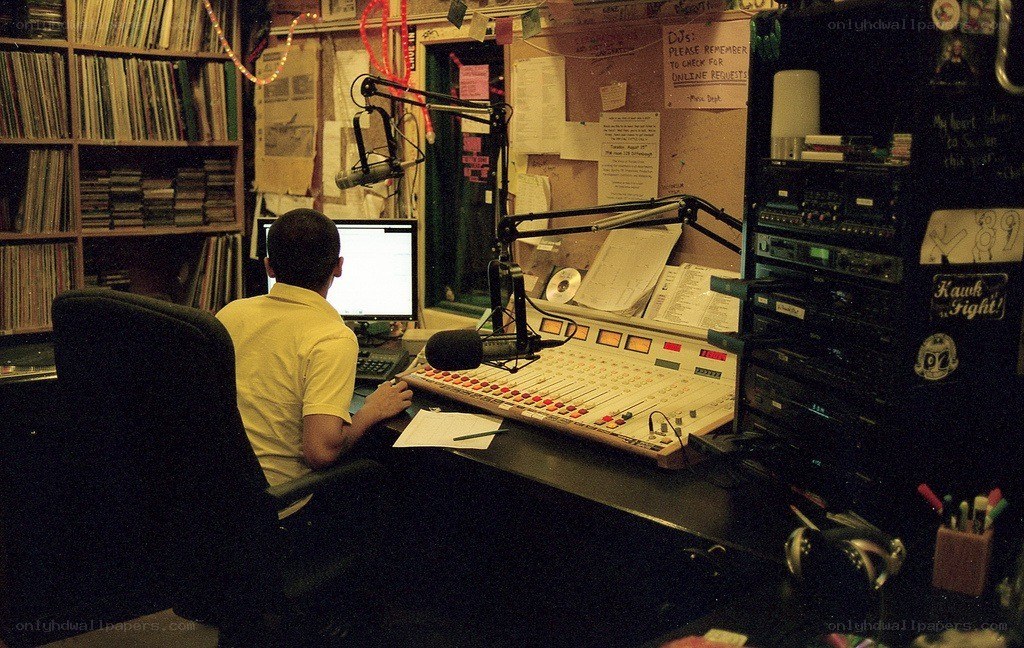 DJ at a radio station