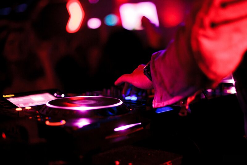 Dj at Turntable — Red