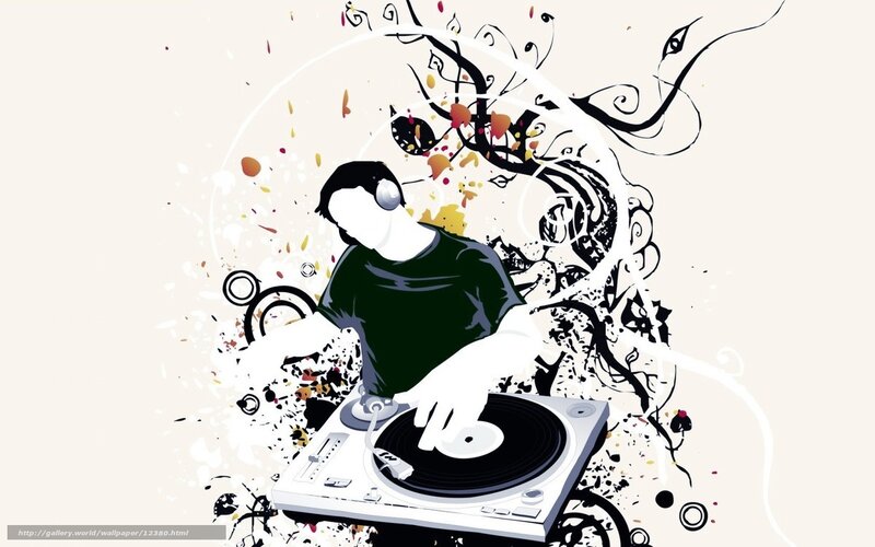 DJ at turntable with splashes