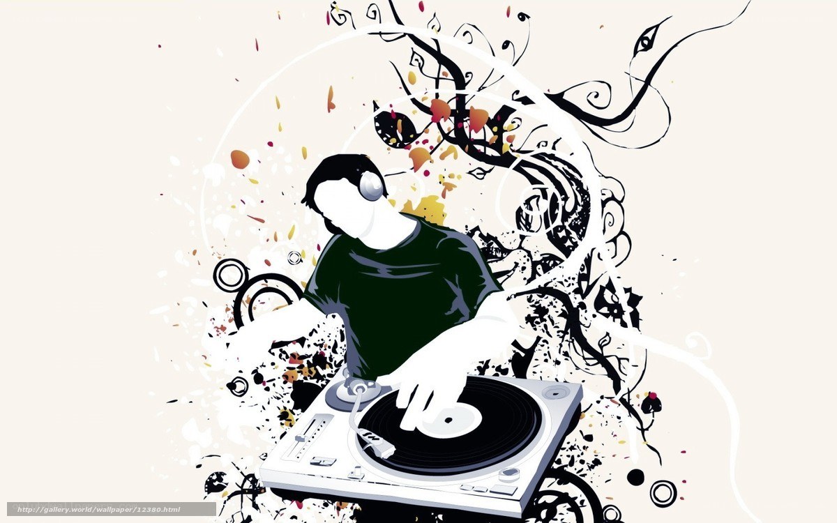 DJ at turntable with splashes