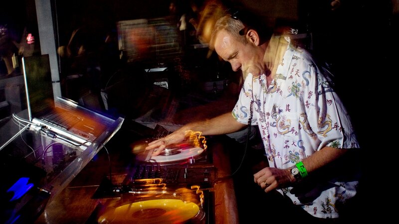 Dj at Turntables — Black, Dark