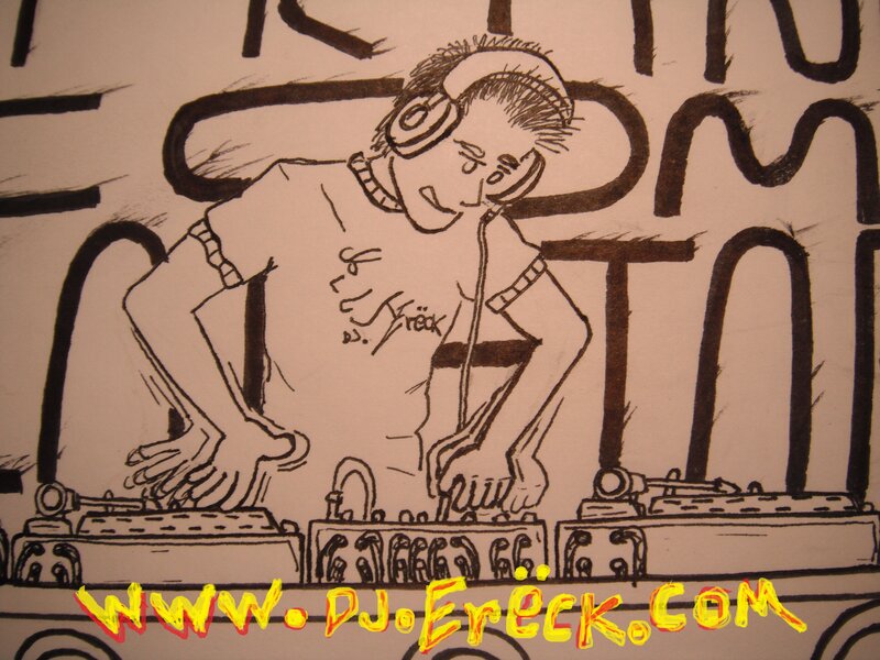 Dj at Turntables — Black, Energetic