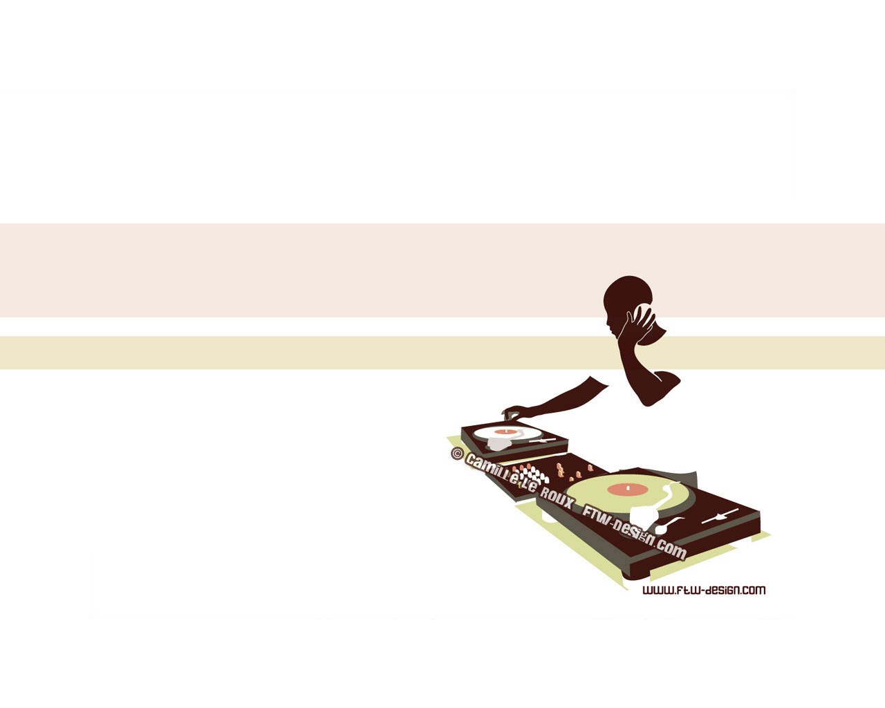 DJ at turntables illustration