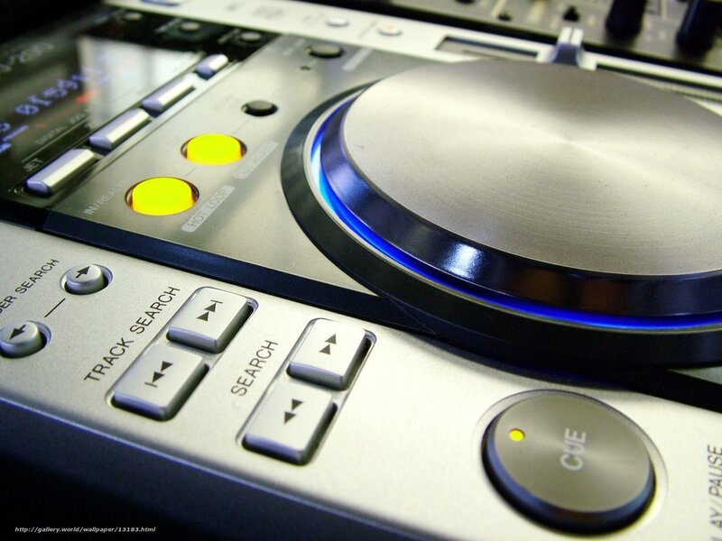 DJ controller with glowing jog wheel