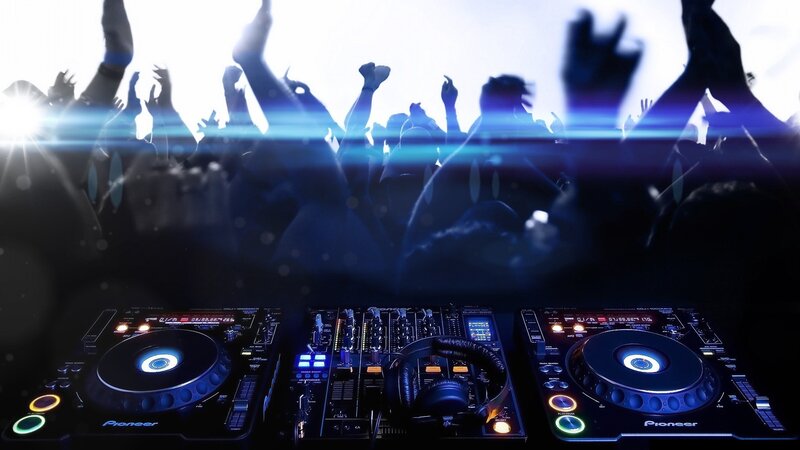 DJ Equipment at Concert — Blue
