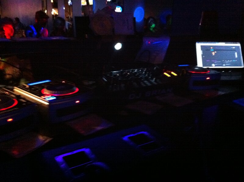 DJ Equipment at Night