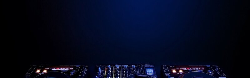 DJ equipment in dark room