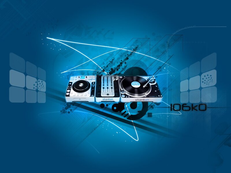 DJ Equipment on Blue Background — Dynamic
