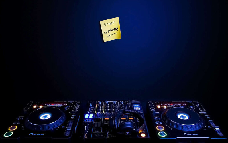 DJ Equipment on Table — Black