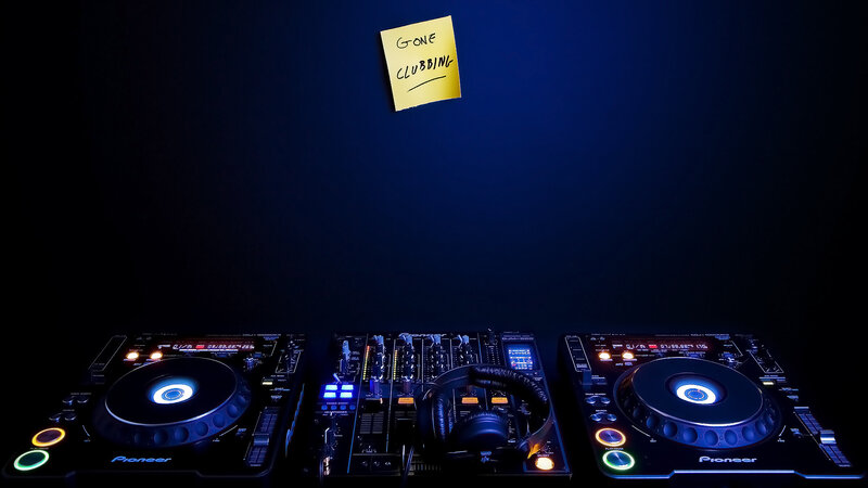 DJ Equipment Setup — Black, Dark, Night, Photograph