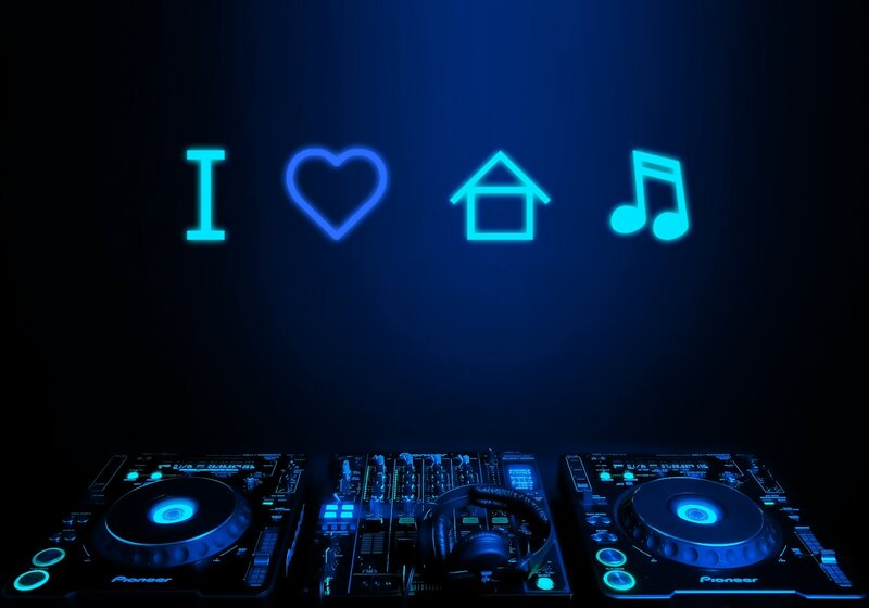 DJ Equipment Setup — Blue