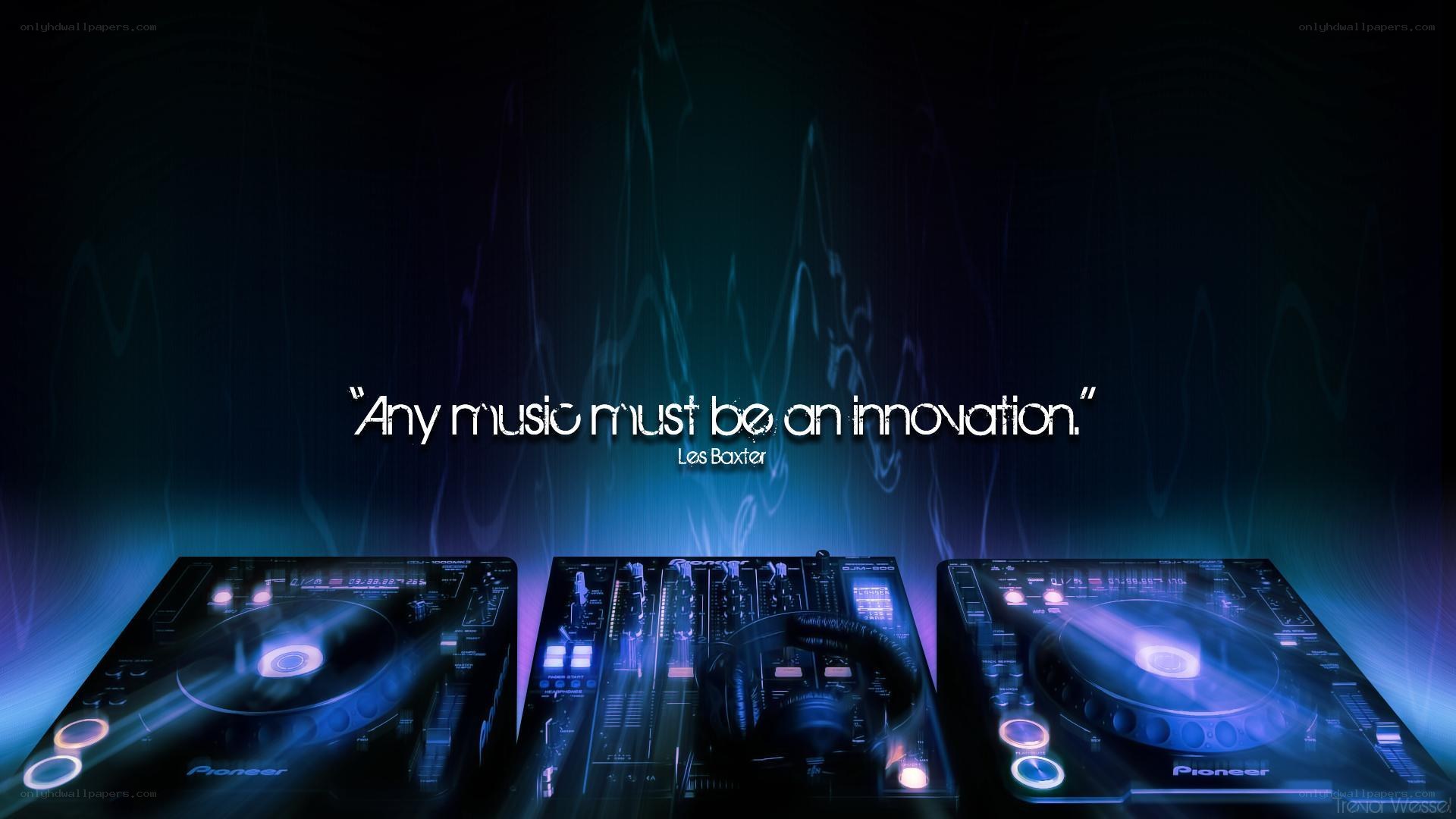 DJ equipment with quote