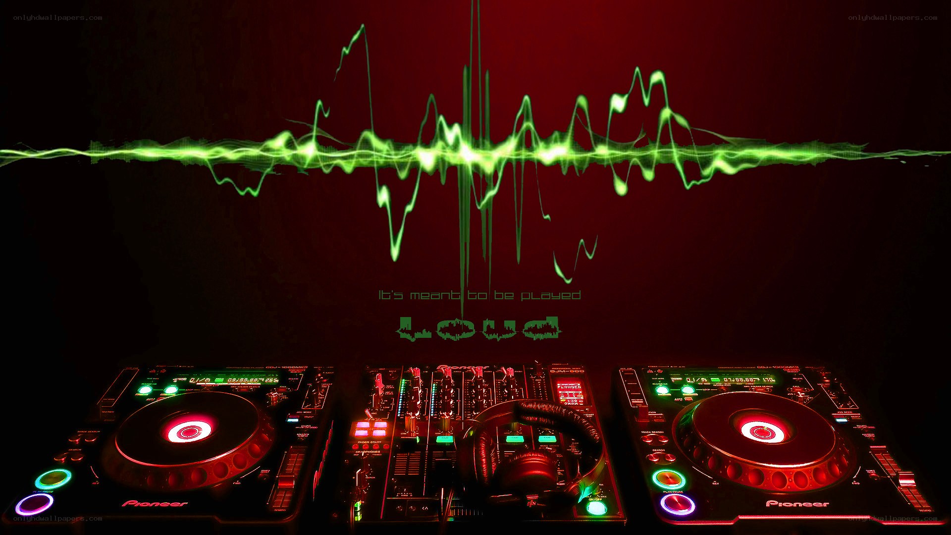 DJ equipment with sound wave