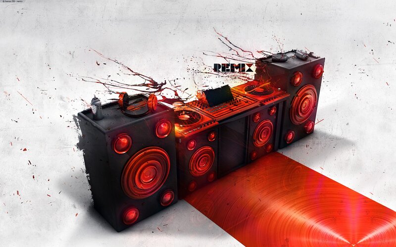 DJ Equipment with Speakers — Black