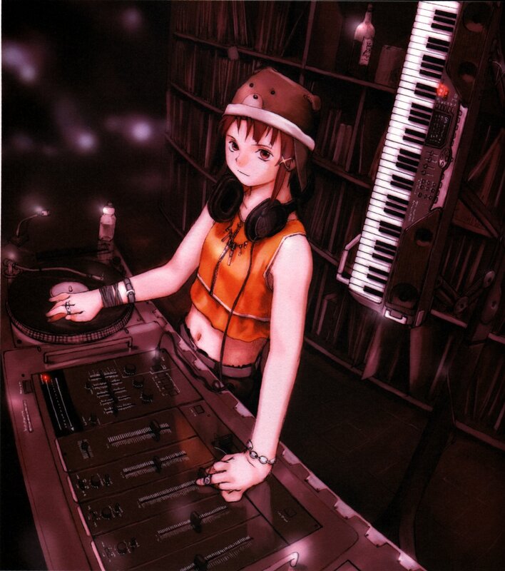 DJ girl at turntable