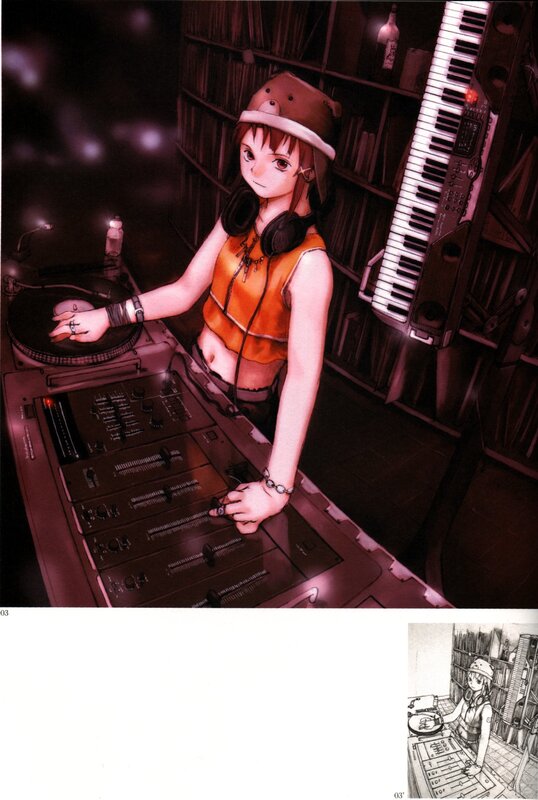 dj girl in a music room